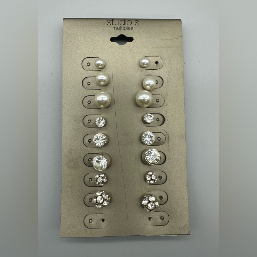 Earrings Crystal Studs 8 pair, Woman’s Jewelery